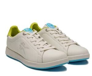 Kuru Womens Roam Court Shoes Size 7 Bright White Pale Lime Leather Sneakers NWOB